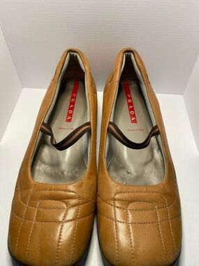 Prada Tan Slip-On Mary Janes